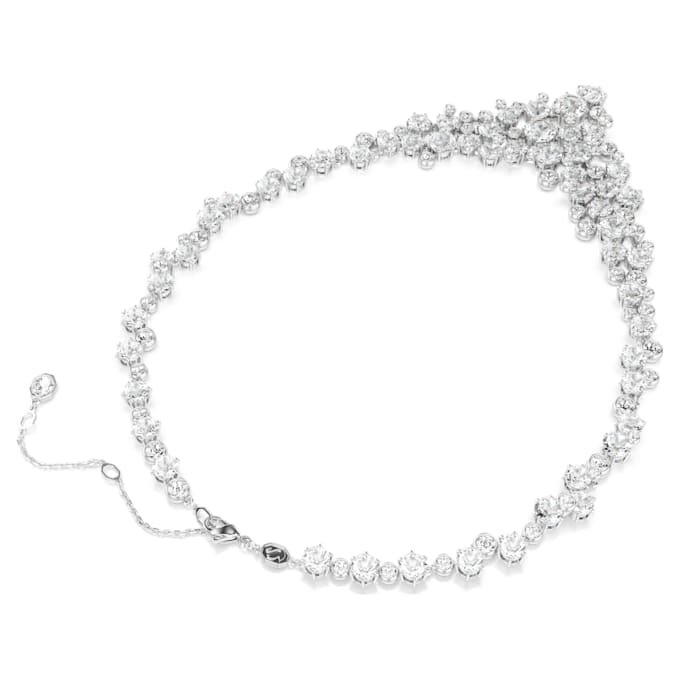 Constella-ketting met gemengde slijpvormen, sluiting, wit, gerhodineerd Constella-ketting met gemengde slijpvormen, sluiting, wit, gerhodineerd
