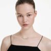 Constella-ketting met gemengde slijpvormen, wit, gerhodineerd Constella-ketting met gemengde slijpvormen, wit, gerhodineerd