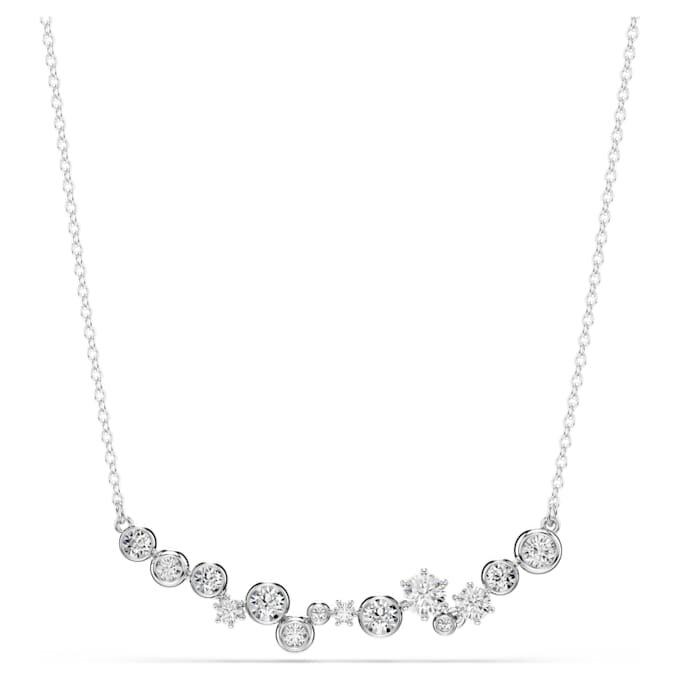 Constella-ketting met gemengde slijpvormen, wit, gerhodineerd Constella-ketting met gemengde slijpvormen, wit, gerhodineerd