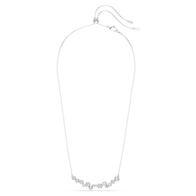 Constella-ketting met gemengde slijpvormen, wit, gerhodineerd Constella-ketting met gemengde slijpvormen, wit, gerhodineerd