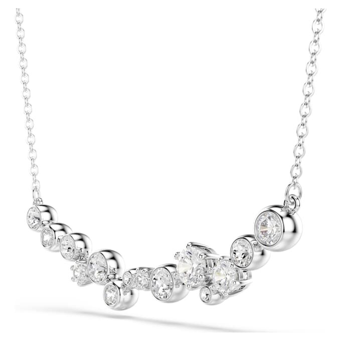 Constella-ketting met gemengde slijpvormen, wit, gerhodineerd Constella-ketting met gemengde slijpvormen, wit, gerhodineerd