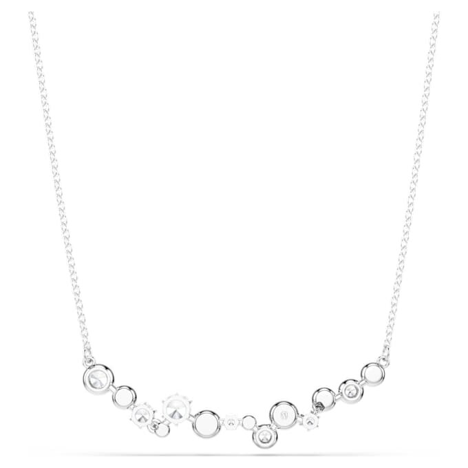 Constella-ketting met gemengde slijpvormen, wit, gerhodineerd Constella-ketting met gemengde slijpvormen, wit, gerhodineerd
