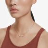 Constella-ketting met kristallen parels, ronde slijpvormen, wit, roségoudkleurig verguld Constella-ketting met kristallen parels, ronde slijpvormen, wit, roségoudkleurig verguld