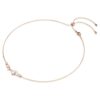 Constella-ketting met kristallen parels, ronde slijpvormen, wit, roségoudkleurig verguld Constella-ketting met kristallen parels, ronde slijpvormen, wit, roségoudkleurig verguld