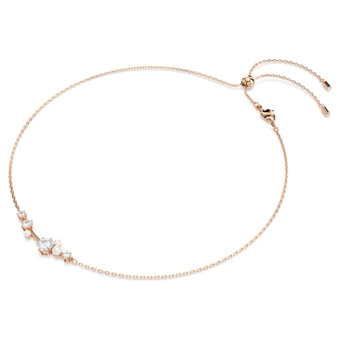 Constella-ketting met kristallen parels, ronde slijpvormen, wit, roségoudkleurig verguld Constella-ketting met kristallen parels, ronde slijpvormen, wit, roségoudkleurig verguld