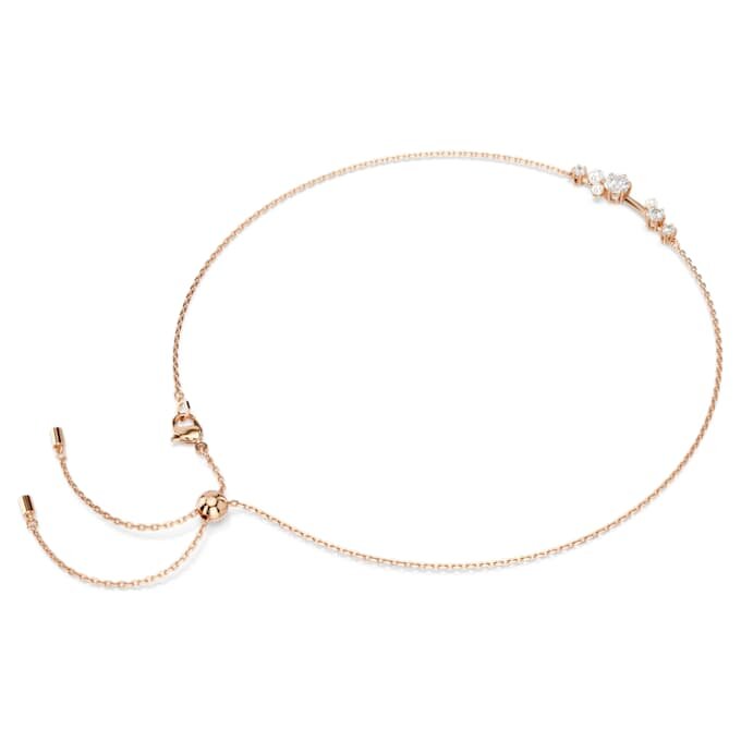 Constella-ketting met kristallen parels, ronde slijpvormen, wit, roségoudkleurig verguld Constella-ketting met kristallen parels, ronde slijpvormen, wit, roségoudkleurig verguld