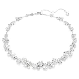 Constella-ketting met ronde slijpvorm, wit, gerhodineerd