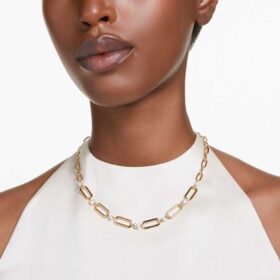 Constella-ketting wit, verguld