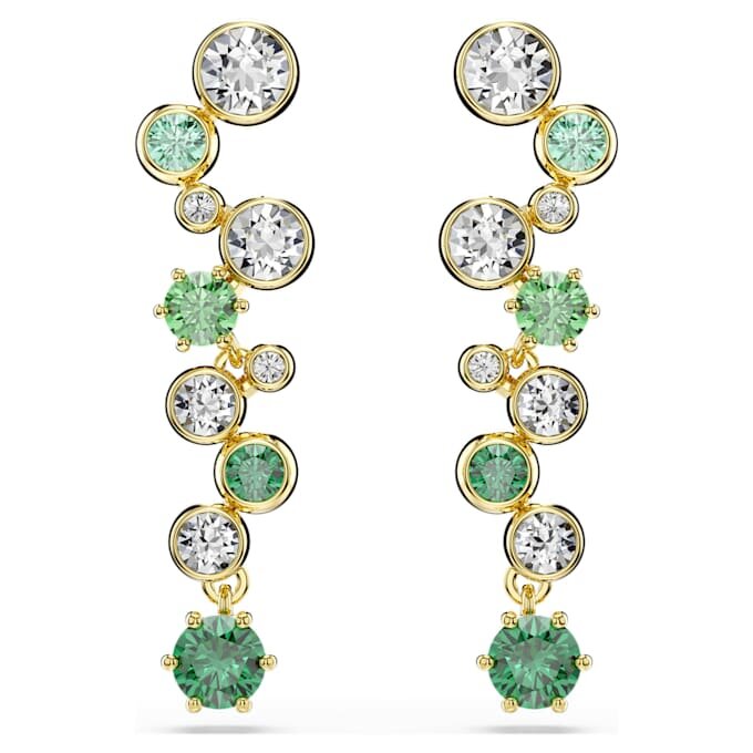Constella oorbellen met gemengde slijpvormen, groen, goudkleurig verguld Constella oorbellen met gemengde slijpvormen, groen, goudkleurig verguld