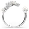 Constella open ring met kristallen parel, ronde slijpvormen, wit, gerhodineerd Constella open ring met kristallen parel, ronde slijpvormen, wit, gerhodineerd