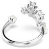 Constella open ring met kristallen parel, ronde slijpvormen, wit, gerhodineerd Constella open ring met kristallen parel, ronde slijpvormen, wit, gerhodineerd