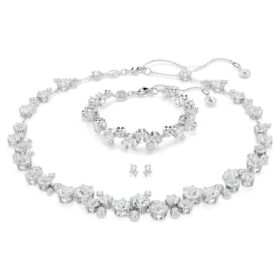 Constella-set met gemengde slijpvormen, wit, gerhodineerd
