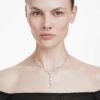 Constella Y-ketting met kristallen parels, ronde slijpvormen, wit, gerhodineerd Constella Y-ketting met kristallen parels, ronde slijpvormen, wit, gerhodineerd