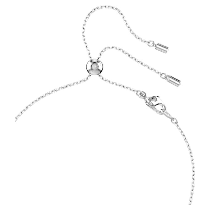 Constella Y-ketting met kristallen parels, ronde slijpvormen, wit, gerhodineerd Constella Y-ketting met kristallen parels, ronde slijpvormen, wit, gerhodineerd