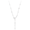 Constella Y-ketting met kristallen parels, ronde slijpvormen, wit, gerhodineerd Constella Y-ketting met kristallen parels, ronde slijpvormen, wit, gerhodineerd