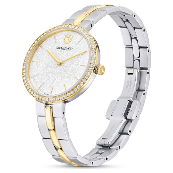 Cosmopolitan-horloge, Swiss Made, metalen armband, zilverkleurig, afwerking van gemengd metaal Cosmopolitan-horloge, Swiss Made, metalen armband, zilverkleurig, afwerking van gemengd metaal