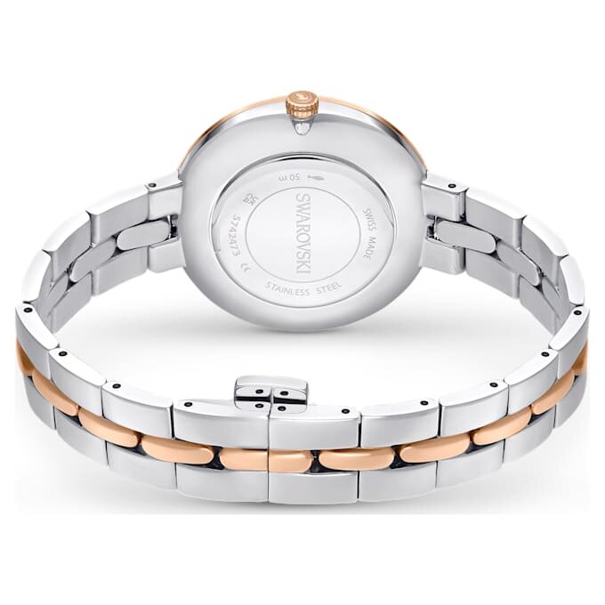 Cosmopolitan-horloge, Swiss Made, metalen armband, zilverkleurig, afwerking van gemengd metaal Cosmopolitan-horloge, Swiss Made, metalen armband, zilverkleurig, afwerking van gemengd metaal