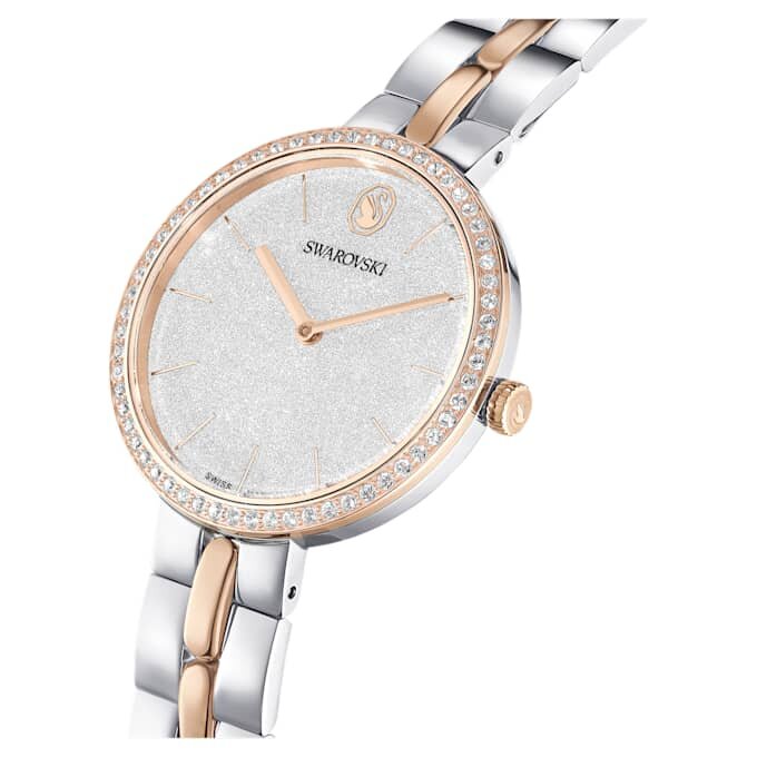 Cosmopolitan-horloge, Swiss Made, metalen armband, zilverkleurig, afwerking van gemengd metaal Cosmopolitan-horloge, Swiss Made, metalen armband, zilverkleurig, afwerking van gemengd metaal