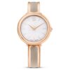 Crystalline armbandhorloge, Swiss Made, metalen armband, beige, roségoudkleurige afwerking Crystalline armbandhorloge, Swiss Made, metalen armband, beige, roségoudkleurige afwerking