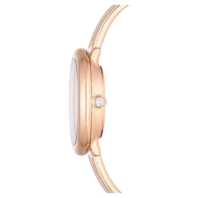 Crystalline armbandhorloge, Swiss Made, metalen armband, beige, roségoudkleurige afwerking Crystalline armbandhorloge, Swiss Made, metalen armband, beige, roségoudkleurige afwerking