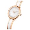 Crystalline armbandhorloge, Swiss Made, metalen armband, wit, roségoudkleurige afwerking Crystalline armbandhorloge, Swiss Made, metalen armband, wit, roségoudkleurige afwerking