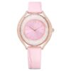 Crystalline Aura-horloge, Swiss Made, leren band, roze, roségoudkleurige afwerking Crystalline Aura-horloge, Swiss Made, leren band, roze, roségoudkleurige afwerking