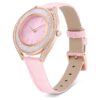 Crystalline Aura-horloge, Swiss Made, leren band, roze, roségoudkleurige afwerking Crystalline Aura-horloge, Swiss Made, leren band, roze, roségoudkleurige afwerking