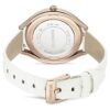 Crystalline Aura-horloge, Swiss Made, leren band, wit, roségoudkleurige afwerking