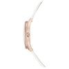 Crystalline Aura-horloge, Swiss Made, leren band, wit, roségoudkleurige afwerking