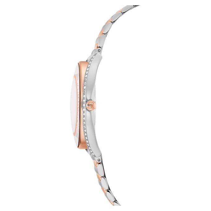 Crystalline Aura-horloge, Swiss Made, metalen armband, roségoudkleurig, afwerking van gemengd metaal Crystalline Aura-horloge, Swiss Made, metalen armband, roségoudkleurig, afwerking van gemengd metaal