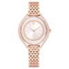 Crystalline Aura-horloge, Swiss Made, metalen armband, roségoudkleurig, roségoudkleurige afwerking