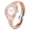 Crystalline Aura-horloge, Swiss Made, metalen armband, roségoudkleurig, roségoudkleurige afwerking
