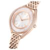 Crystalline Aura-horloge, Swiss Made, metalen armband, roségoudkleurig, roségoudkleurige afwerking