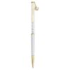 Crystalline-balpen Horse Shoe, wit, wit gelakt, goudkleurig verguld