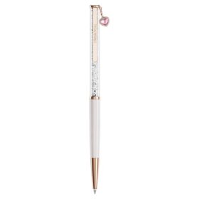 Crystalline-balpen in hartvorm, roze, roze gelakt, roségoudkleurig verguld