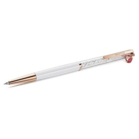 Crystalline balpen Ladybug, wit, rood gelakt, roségoudkleurig verguld
