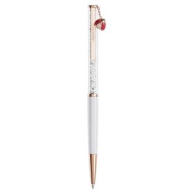Crystalline balpen Ladybug, wit, rood gelakt, roségoudkleurig verguld