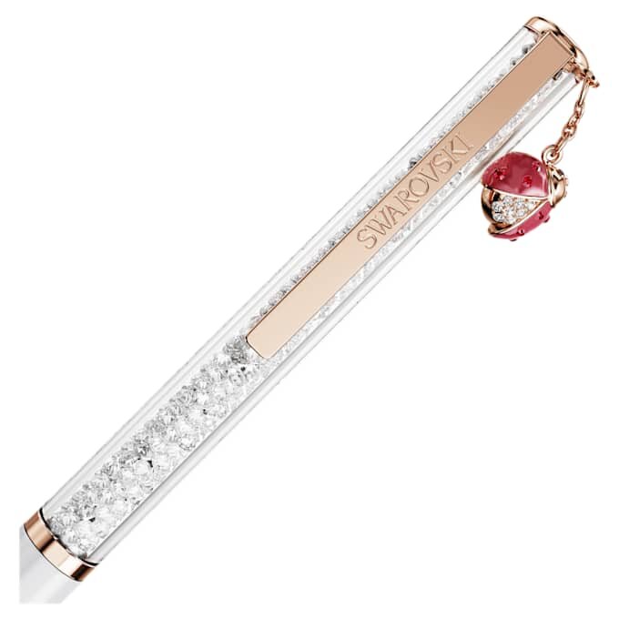 Crystalline balpen Ladybug, wit, rood gelakt, roségoudkleurig verguld Crystalline balpen Ladybug, wit, rood gelakt, roségoudkleurig verguld