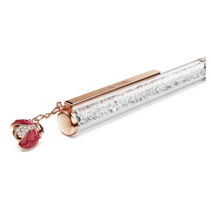 Crystalline balpen Ladybug, wit, rood gelakt, roségoudkleurig verguld Crystalline balpen Ladybug, wit, rood gelakt, roségoudkleurig verguld