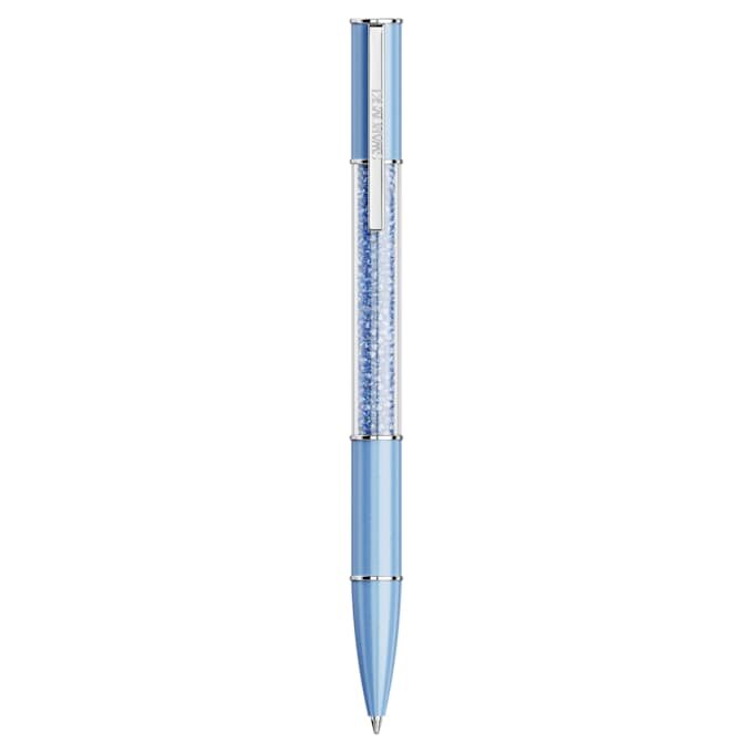Crystalline-balpen met Recreated™-kristallen, blauw, blauw gelakt, verchroomd Crystalline-balpen met Recreated™-kristallen, blauw, blauw gelakt, verchroomd