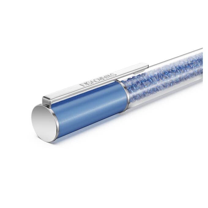 Crystalline-balpen met Recreated™-kristallen, blauw, blauw gelakt, verchroomd Crystalline-balpen met Recreated™-kristallen, blauw, blauw gelakt, verchroomd
