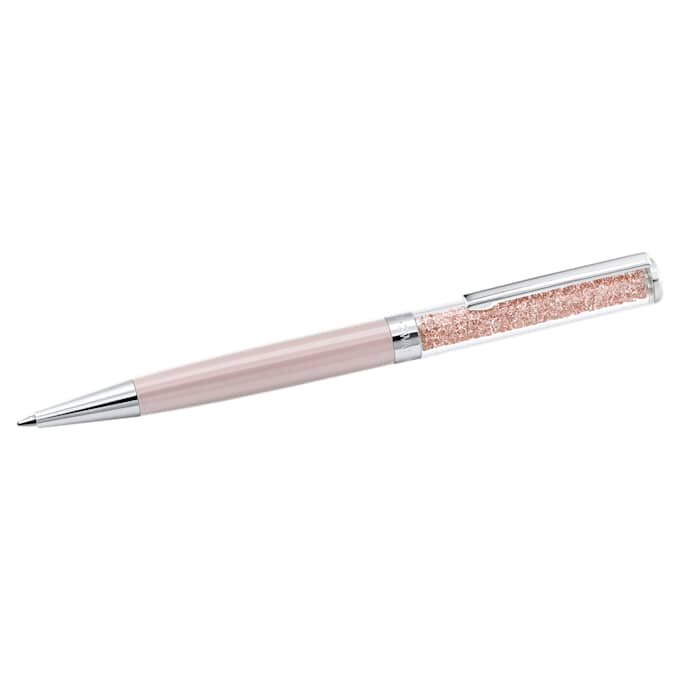 Crystalline balpen, roze, roze gelakt, verchroomd Crystalline balpen, roze, roze gelakt, verchroomd