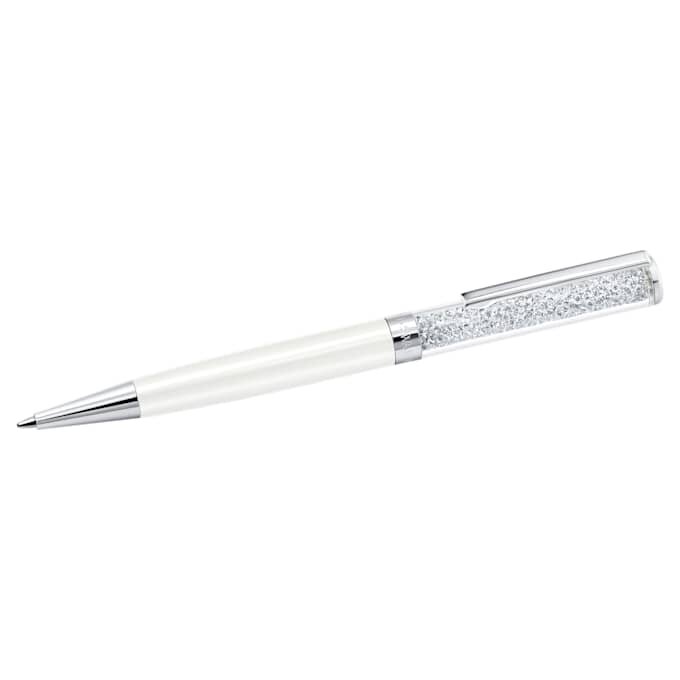 Crystalline balpen wit, wit gelakt, verchroomd Crystalline balpen wit, wit gelakt, verchroomd