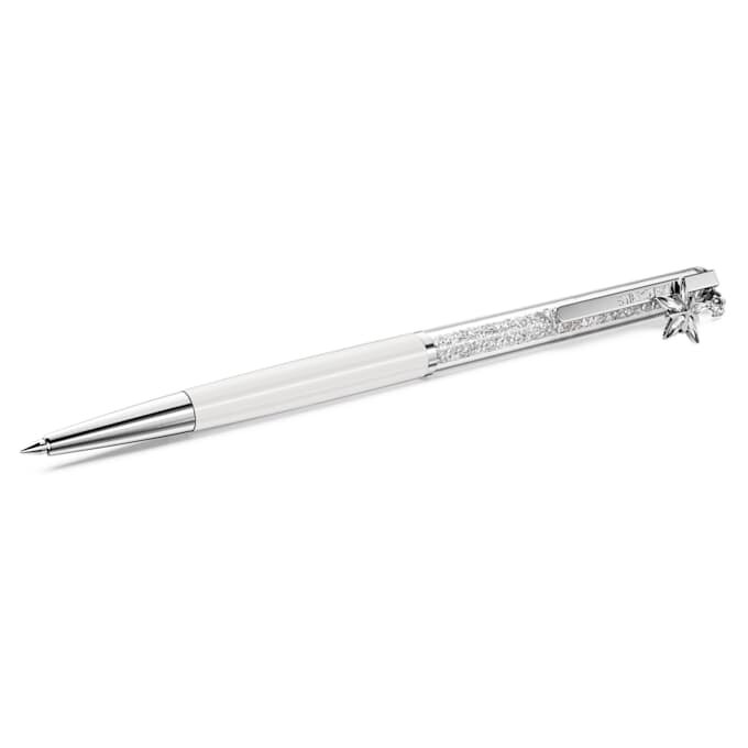 Crystalline balpen wit, wit gelakt, verchroomd Crystalline balpen wit, wit gelakt, verchroomd