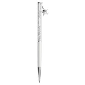 Crystalline balpen wit, wit gelakt, verchroomd