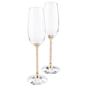 Crystalline champagneglazen in goudkleur (set van 2)