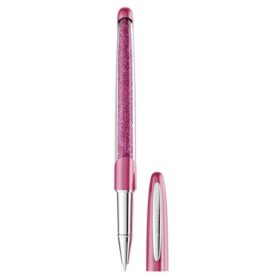 Crystalline rollerballpen roze, verchroomd