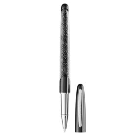 Crystalline rollerballpen, zwart, verchroomd