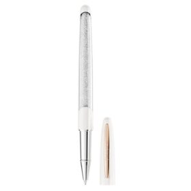 Crystalline-rollerpen, wit, roségoudkleurig verguld