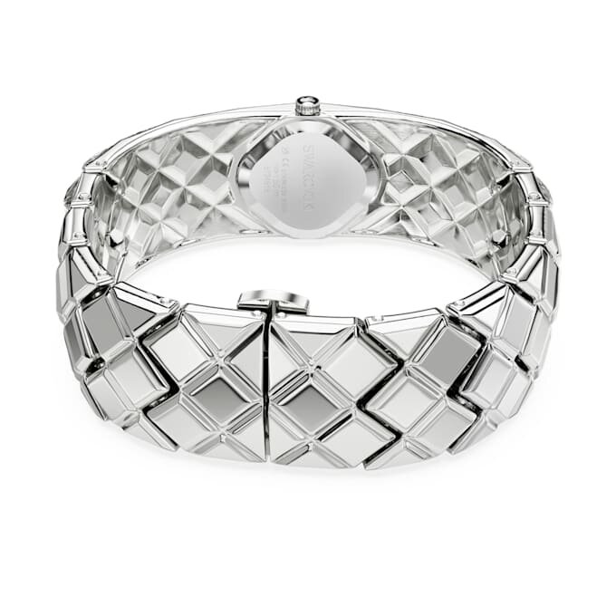 Curiosa armbandhorloge met kristallen, zilverkleurig, roestvrij staal Curiosa armbandhorloge met kristallen, zilverkleurig, roestvrij staal